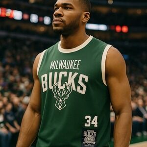 NBA Milwaukee Bucks Men's Antetokounmpo 34 Basketball Jersey Tank Green White M